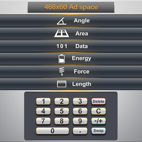 Convert Units - iPad app - Design 1 screen UI buttons Ontwerp door JEMatias77