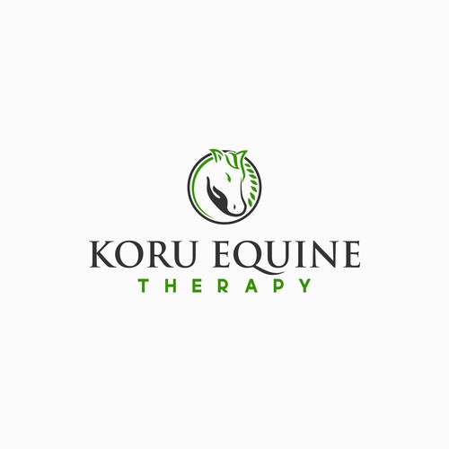 Equine sports massage logo with fern flair Design by kautsart