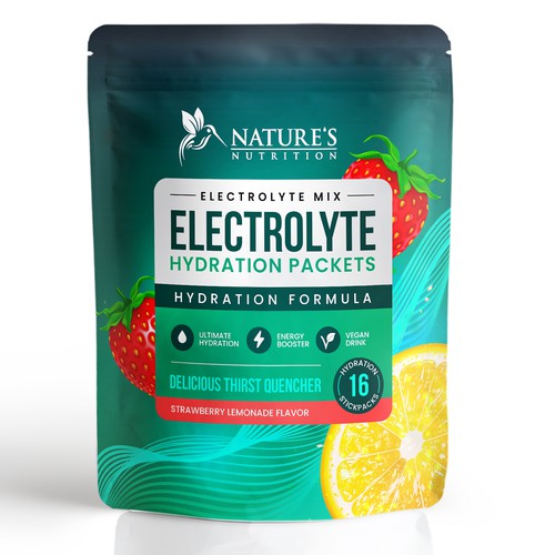 Refreshing Hydration Electrolytes Design Needed for Nature's Nutrition Design by Davi Giolo ★