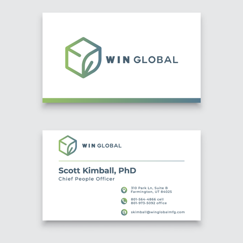 WIN Global Business Card Design Diseño de A.Aliye