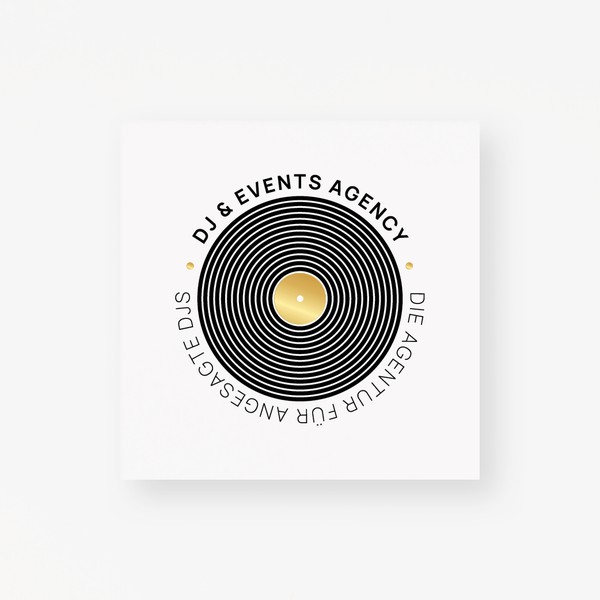 Minimalistic logo with metallic accents for a dj & events agency