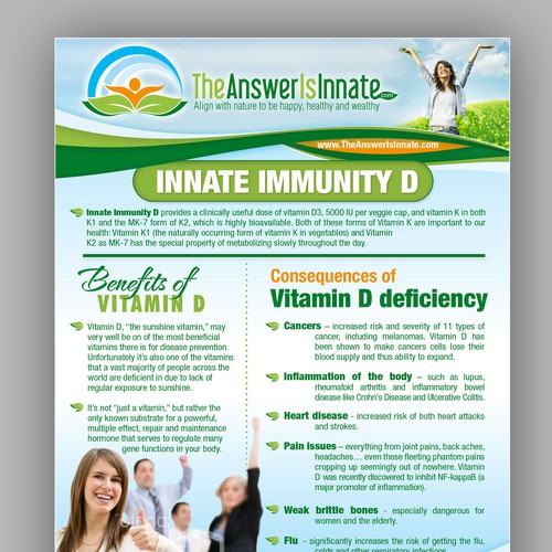 I need a FABULOUS 1 page Sales Flyer for a Vitamin D Supplement Ontwerp door kristianvinz