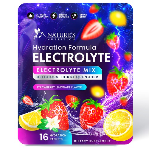 Refreshing Hydration Electrolytes Design Needed for Nature's Nutrition Design by Davi Giolo ★