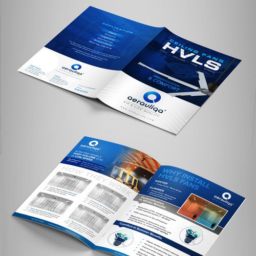 Aerauliqa needs a brochure for HVLS ceiling fans Design by 123Graphics