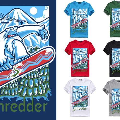 Create a quirky, artistic yeti shredding up the slopes Design by Frankie_Cadillac