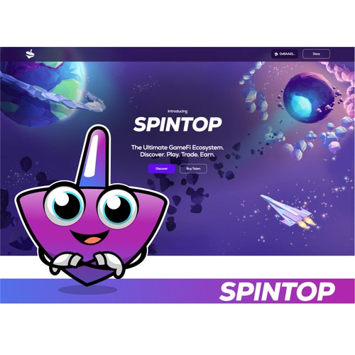 Spintop blockchain gaming platform MASCOT design Design by jasterxinan