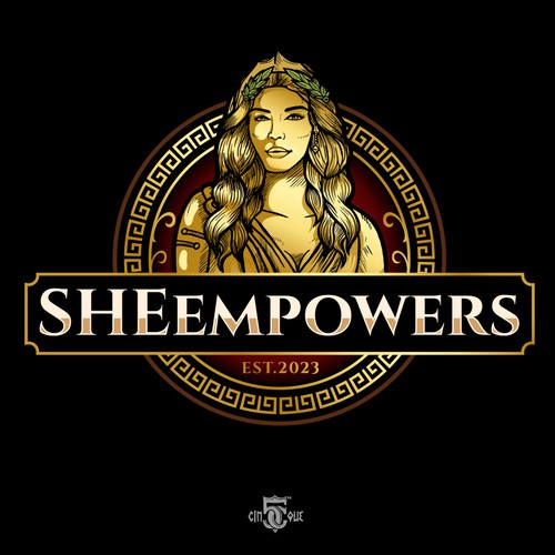 SHEempowers - luxurious design of a woman preferrably in some kind of a circle to appeal to women professionals Design by Cinque❞