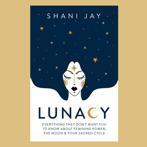 Beautiful nonfiction book cover design for a book about the moon & feminine energy aimed at women Design by mikeyj