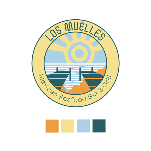 Coastal Mexican Seafood Restaurant Logo Design Diseño de Elena Mikheeva