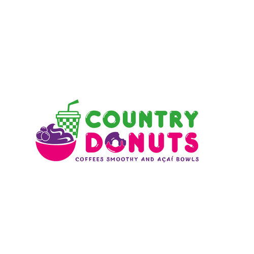 Diseño de We need a modern exciting logo to encompasses our Name Country Donuts Coffee smoothy bowls de M.G. designs