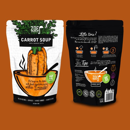 Modern / trendy soup packaging! Design by RUDI STUDIO