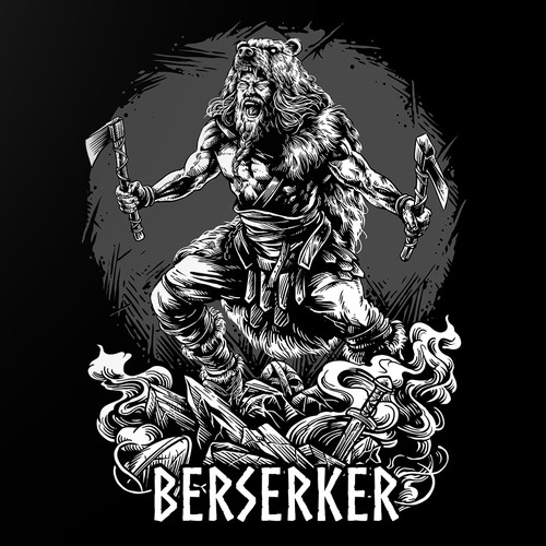 Create the design for the "Berserker" t-shirt Diseño de wargalokal