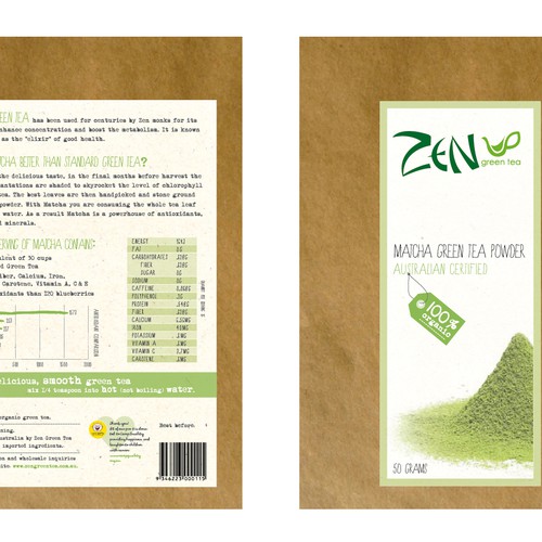 print or packaging design for Zen Green Tea Réalisé par Greta & Bruno