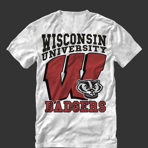 Wisconsin Badgers Tshirt Design Design by de4