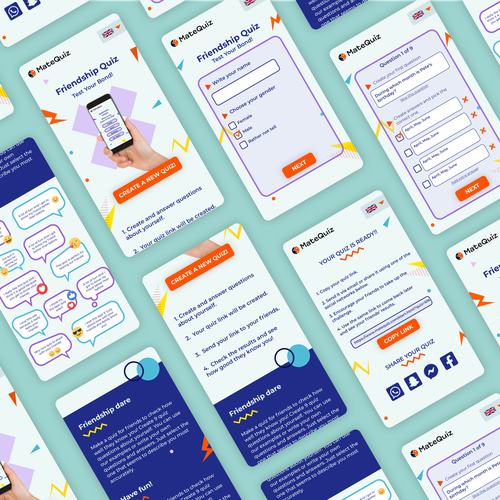 Redesign of a very popular quiz site (MateQuiz.com) Diseño de Lisa Web Design