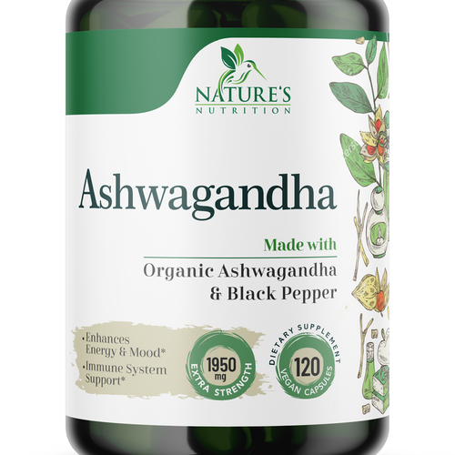 Natural Ashwagandha Capsules Design Needed for Nature's Nutrition Design by Encephalon™