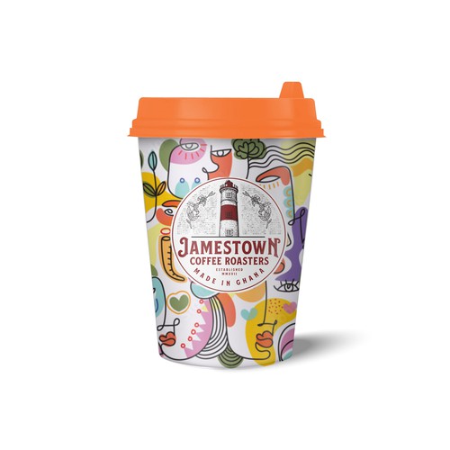 Coffee To-Go Cup Design for Cafe in Ghana Réalisé par diviart