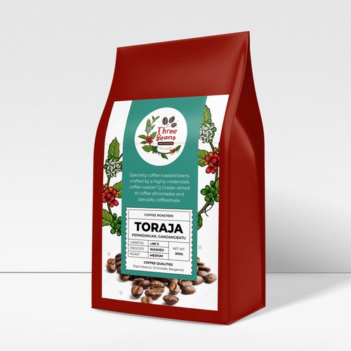 Label for specialty coffee roasted bean packaging Design by Dzhafir