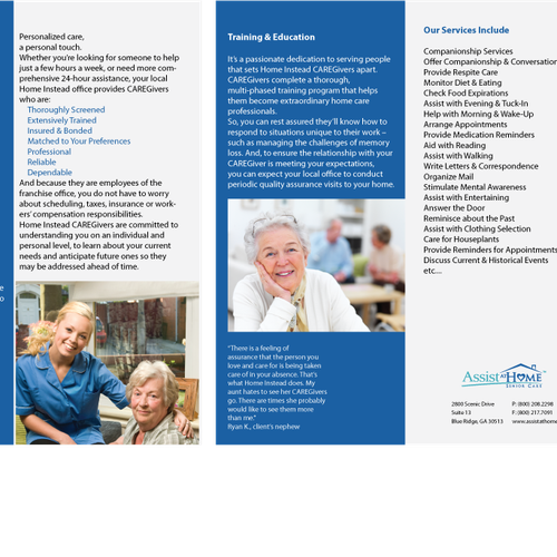 Brochure & Presentation Folder for Senior Home Care Service | Print or ...