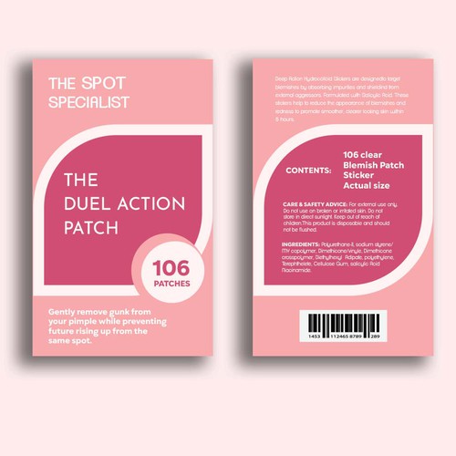Pimple Patch PACKAGING to appeal to FEMALE BEAUTY user Design by 04kk graphics