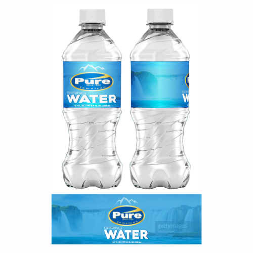 Pure Spring Water - Modern Water Label Design | Product packaging contest