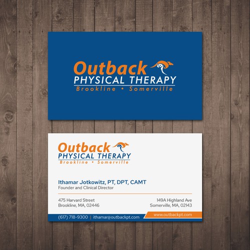 Business card for 2 clinic physical therapy office Design by Tcmenk