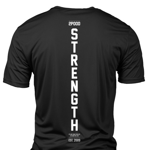 "STRENGTH T-shirt" winning Product label