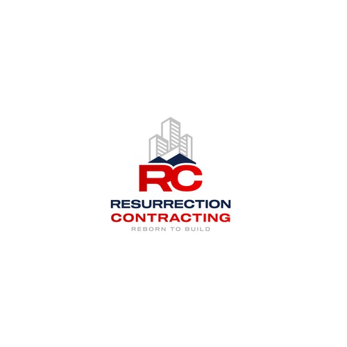 "Reborn To Build" construction company logo. Design by gdrony