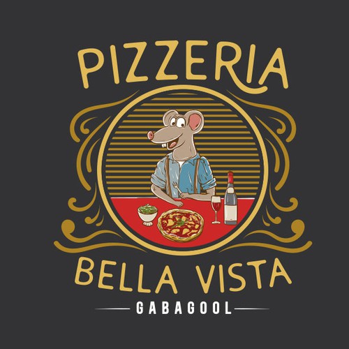 Designs | HIP Neapolitan Pizza Rat for Pizzeria Bella Vista T-Shirt | T ...