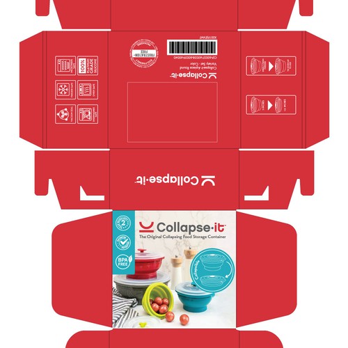 Design a Playful, Minimalistic Box for Collapsing Storage Containers Design by Budour A.