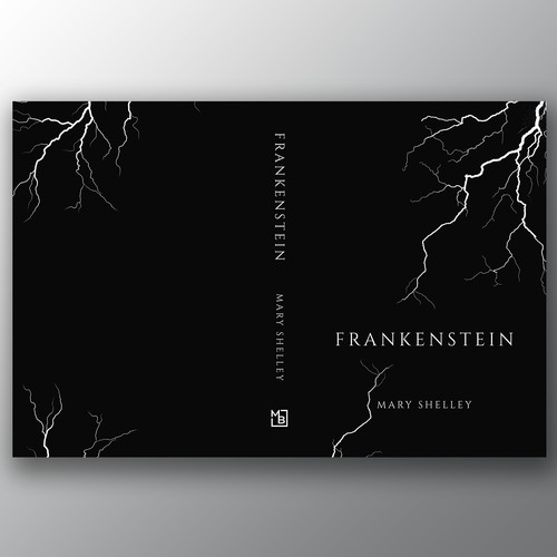 Design a book cover for an unique edition of Frankenstein, fully printed on black paper Design by Brandkore™