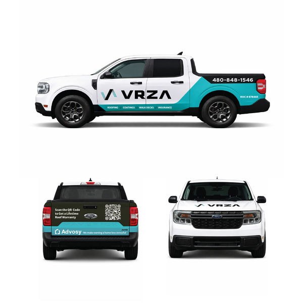 Bold and versatile pisk-up truck wrap design