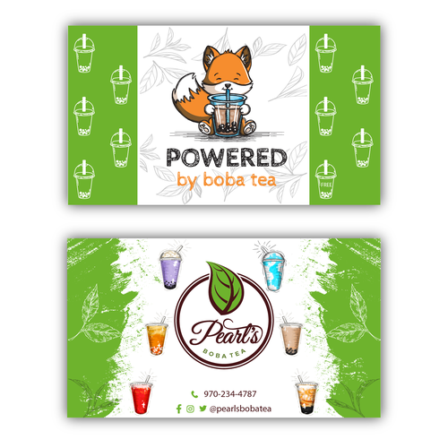 Need New Business Cards for Pearl's Boba Tea business!!! Design by irDesignx