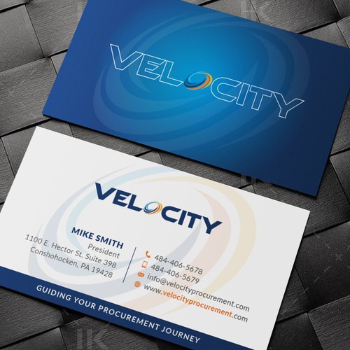Velocity Procurement - Logo Rebranding - Business Card Design Design by IK_Designs