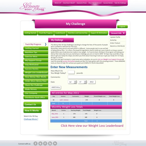 Create the next website design for Skinny Fiber 90 Day Weight Loss Challenge Design por N-Company