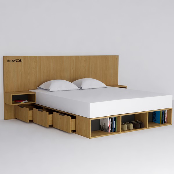Design a 3D Birch Plywood Queen Bed