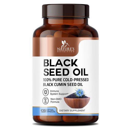 Natural Black Seed Oil Design Needed for Nature's Nutrition Design by sapienpack