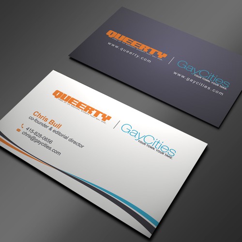 Create new business card design for GayCities, Inc., which runs Queerty.com and GayCities.com,  Réalisé par rikiraH