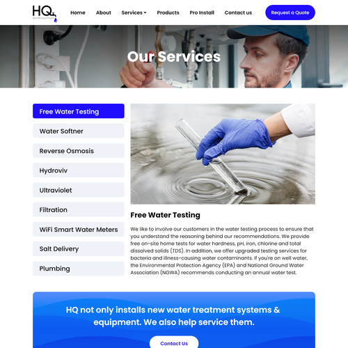 Website for Water Treatment Website Design von Kash B