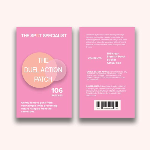 Pimple Patch PACKAGING to appeal to FEMALE BEAUTY user Design by 04kk graphics