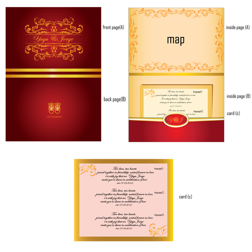 Wedding invitation card design needed for Yuyu & Jorge Ontwerp door Phip.B
