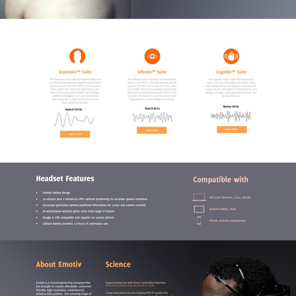 Redesign website for International Award Winning EEG system