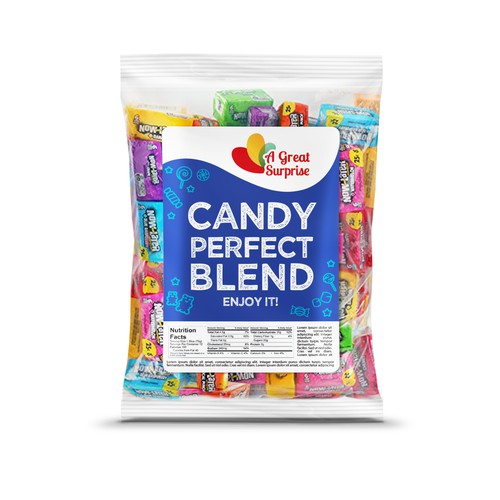 Design a modern, clean, chic, and professional candy label. Design by Plush Design