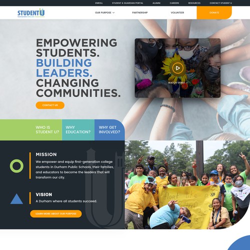 Student U Website Redesign Design by mandexign