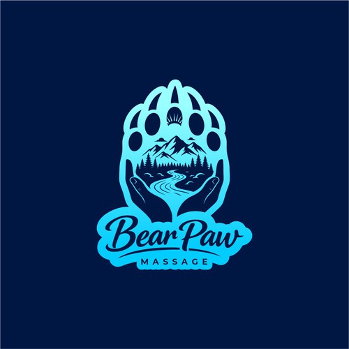 "Bear Paw + Healing Hands - Gentle Strength from a Blind LMT" winning Postcard, flyer or print