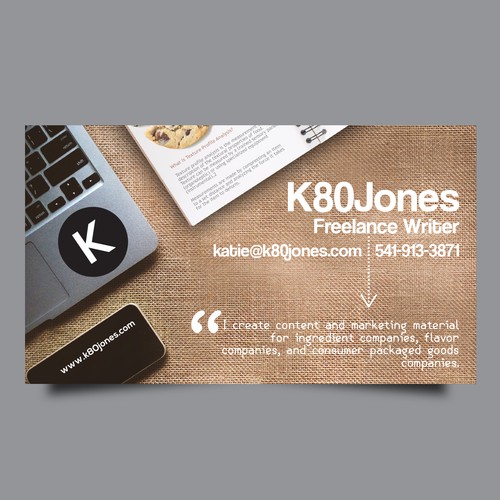 Design a business card with a millennial vibe for a freelance writer デザイン by fa.dsign