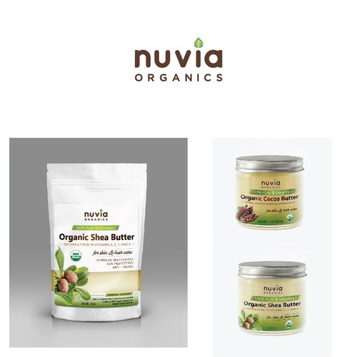 **Easy $$$ **Create a nice look for my new Organic brand name "nuvia"!!** Design by curve&line