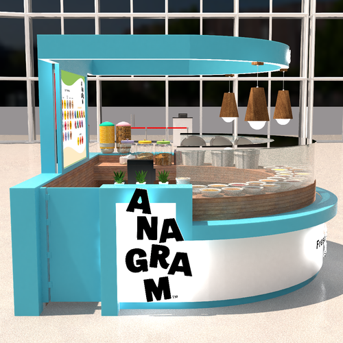 Design a 3D render for food serving kiosk Design by Ann Davis