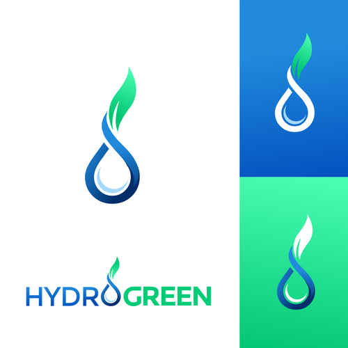 Sleek bold logo for hydroseeding company water droplet/grass Design by Zaikh Fayçal