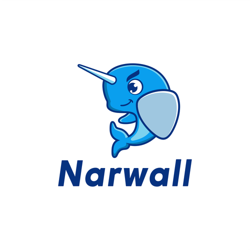 Create a cute, premium narwhal mascot for a bold, innovative COVID mask Design by DZenhar Studio